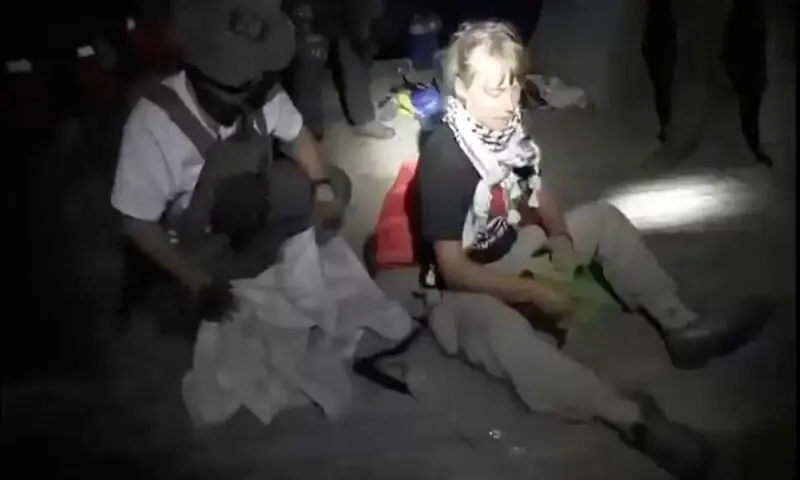 A screengrab from a video shows Swedish activist Greta Thunberg as vessels of the Global Sumud Flotilla are being intercepted by Israeli security forces on Thursday. – Reuters