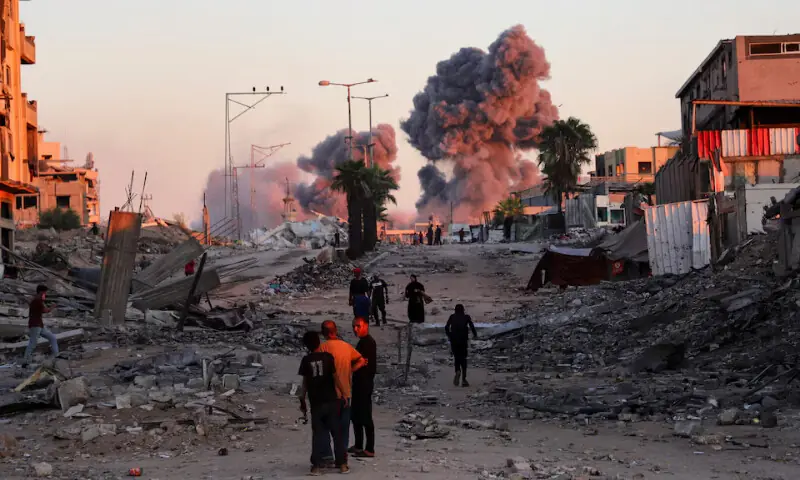 Smoke rises following an Israeli strike during a military operation in Gaza City. – Reuters