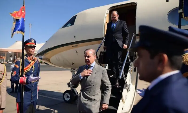 PM Shehbaz arrives in Sharm El Sheikh to attend Gaza peace plan signing ceremony