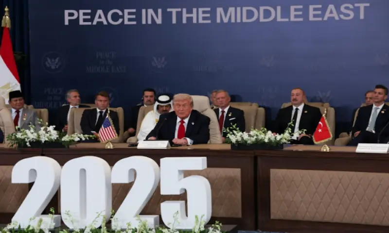 Trump at the summit in Egypt, on October 13, 2025. Reuters