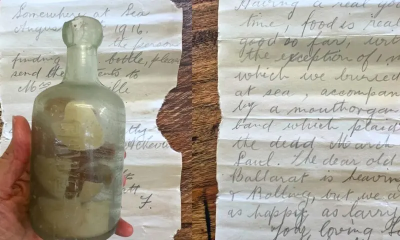 پہلی عالمی جنگ کے آسٹریلوی فوجیوں کے خطوط ایک صدی بعد بوتل سے برآمد – World