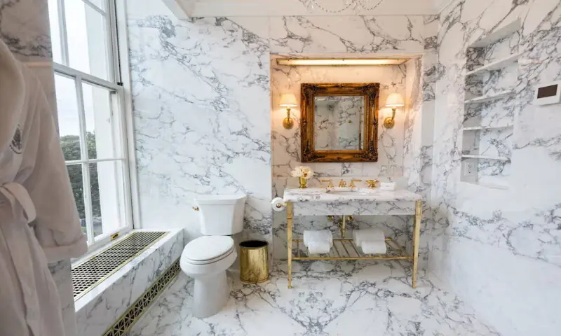 The upgraded Lincoln Bathroom at the White House in Washington, DC. – Reuters