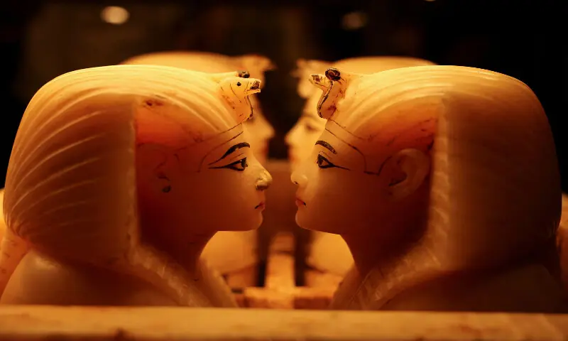 Artefacts from the collection of the Egyptian king Tutankhamun are on display. – Reuters