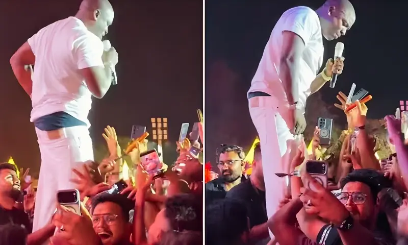 بھارتی عوام کی کانسرٹ میں ہالی وڈ گلوکار کا ٹراؤزر اتارنے کی کوشش