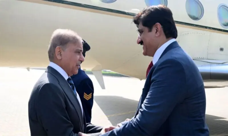 PM Shehbaz Sharif arrives in Karachi for one-day visit