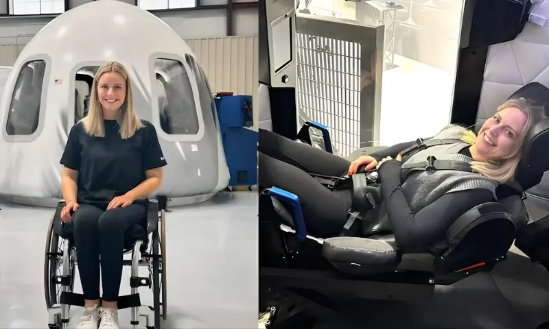 وہیل چیئر استعمال کرنے والی پہلی خلا باز کی زمین پر واپسی