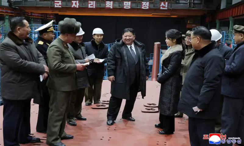 North Korea&rsquo;s Kim Jong Un views submarine construction, oversees test-firing of missiles