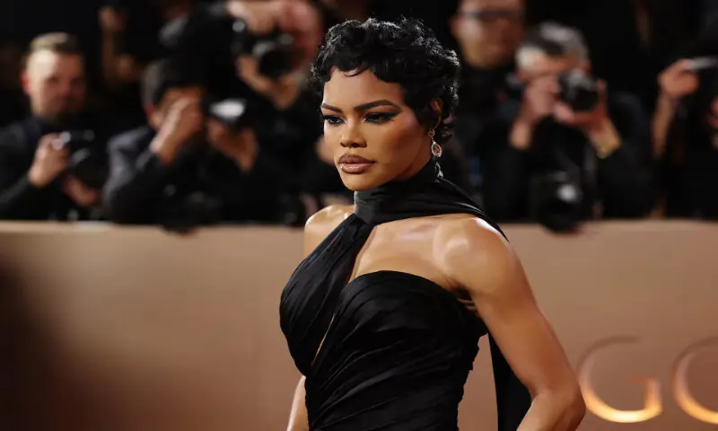 Teyana Taylor poses on the red carpet at the 83rd Annual Golden Globes in Beverly Hills, California. &ndash; Reuters