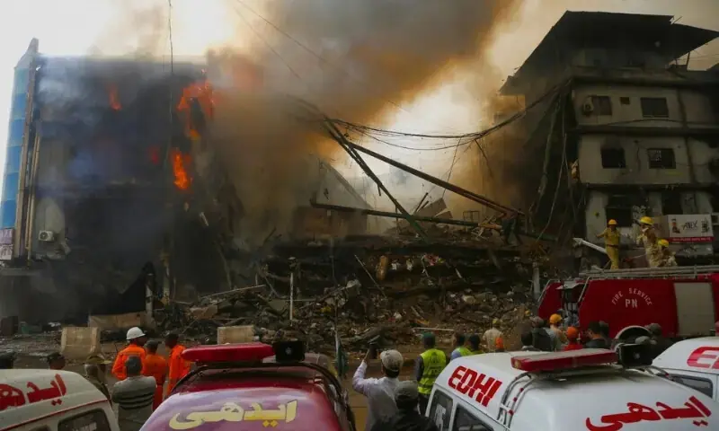 Uncertainty grips families of missing people as Gul Plaza fire rages on