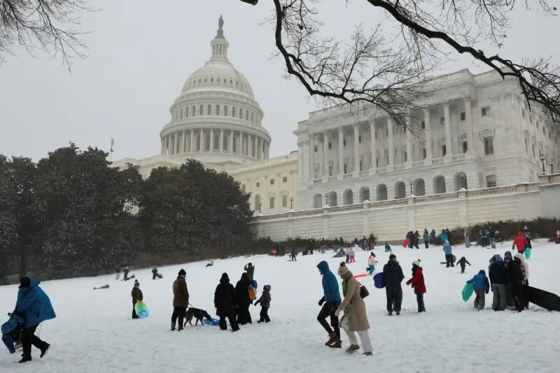 امریکا میں شدید برف باری