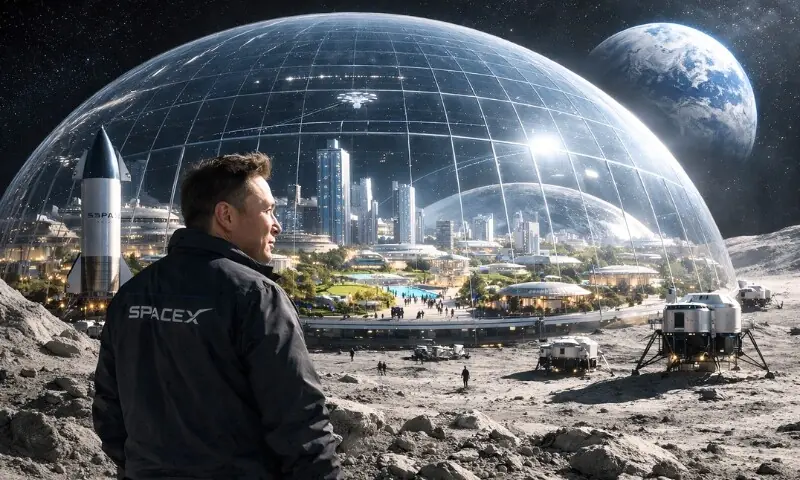 ایلون مسک کی چاند پر شہر بسانے کی تیاری، کب تک تیار ہوگا؟