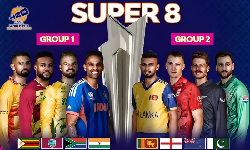 ٹی 20 ورلڈ کپ: پاکستان کی جیت کے بعد سپر 8 مرحلے کی لائن اپ مکمل
