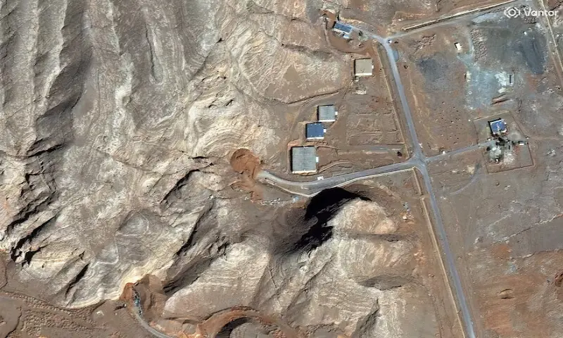 A satellite image shows tunnel entrances covered with soil at Isfahan nuclear complex, in Isfahan, Iran. &ndash; Reuters