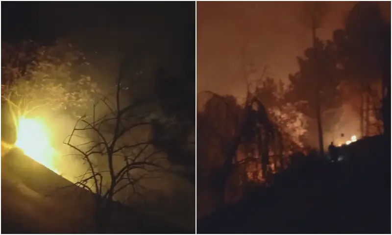 Massive forest fire erupts in Murree&rsquo;s Jabra Aliot area