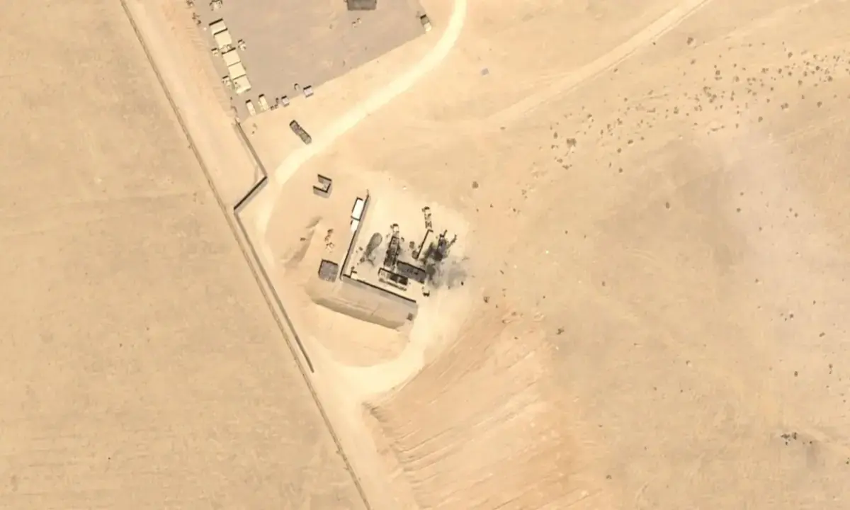  Image of destroyed THAAD missile defence system. 