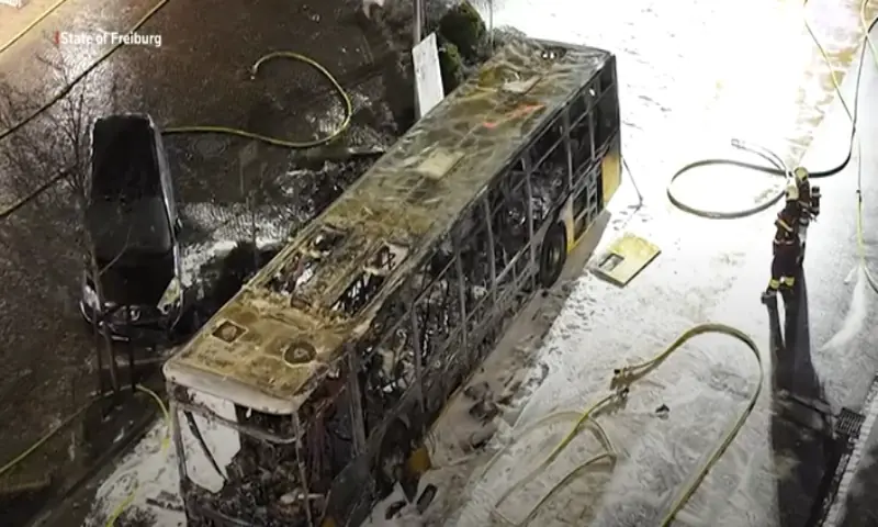 At least six people die in bus fire in Switzerland, local police say