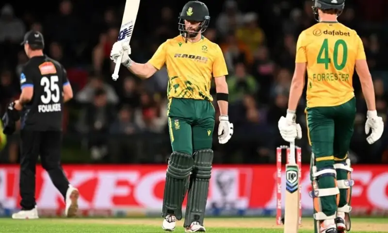 ٹی 20 کا فیصلہ کن میچ: جنوبی افریقا نے نیوزی لینڈ کو ہرا کر سیریز 3-2 سے جیت لی