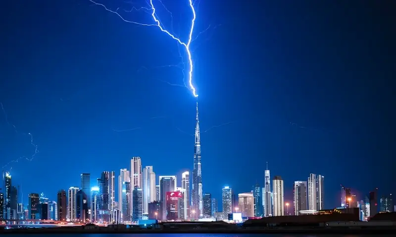 ایرانی حملوں کے دوران برج خلیفہ پر قدرت کا قہر، ویڈیو وائرل