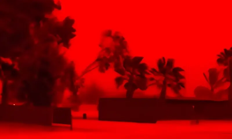 آسمان پر سرخ آندھی کا راج، معمولاتِ زندگی معطل