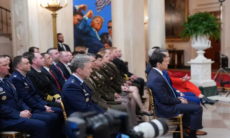General Dan Caine, chairman of the Joint Chiefs of Staff, along with Secretary of State Marco Rubio and Secretary of Defence Pete Hegseth listen as US President Donald Trump delivers an address to the nation about the Iran war at the White House in Washington, DC. &ndash; Reuters