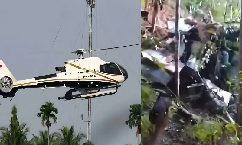 انڈونیشیا میں ہیلی کاپٹر گر کر تباہ، عملے کے 2 ارکان سمیت 8 افراد جاں بحق