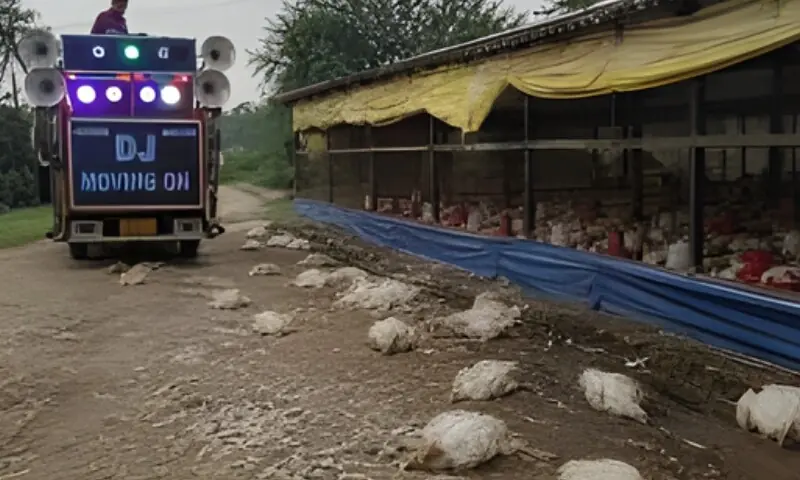 شادی میں ڈی جے کی آواز سے 140 مرغیاں ہلاک