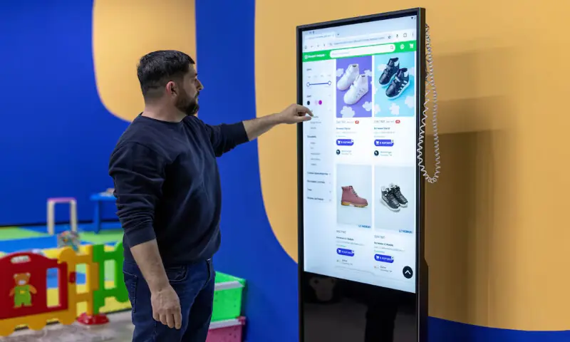 An employee checks the shopping portal of the e-commerce startup Wabrum at its office in Ashgabat, Turkmenistan. &ndash; Reuters