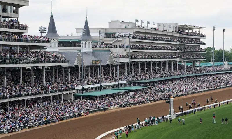 A general view during an undercard race during the 152nd running of the Kentucky Derby at Churchill Downs. &ndash; Reuters
