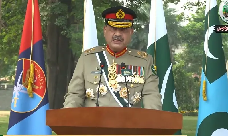 'آئندہ مہم جوئی کی کوشش پر جنگ کے اثرات وسیع اور خطرناک ہوں گے': فیلڈ مارشل کا معرکہ حق کی تقریب میں پیغام