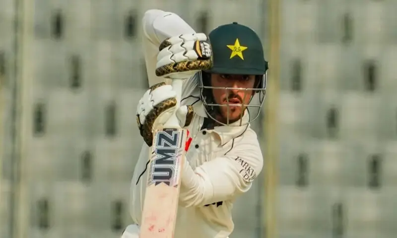 Azan Awais shines as Pakistan all out for 386 in first innings