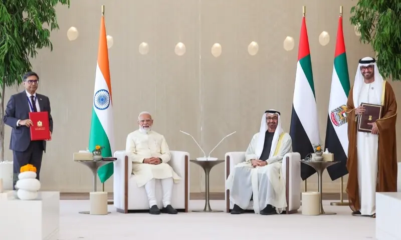 بھارت اور یو اے ای کے درمیان توانائی اور دفاع کے شعبوں میں مفاہمتی یادداشتوں پر دستخط