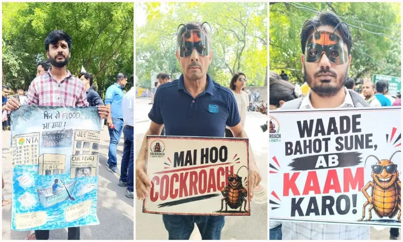 Protest held by Cockroach Janta Party (CJP), in New Delhi