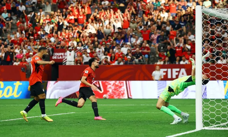 Egypt&rsquo;s Mostafa Zico scores their first goal against New Zealand in the World Cup clash in Vancouver, Canada. &ndash; Reuters