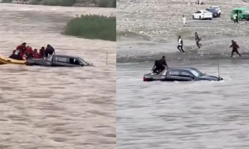 دریائے کنہار میں ویگو ڈالا اتارنے والے ٹک ٹاکرز کے خلاف مقدمہ درج