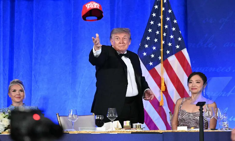 Trump bashes 'fake news,' stokes 2028 furore in press gala rerun