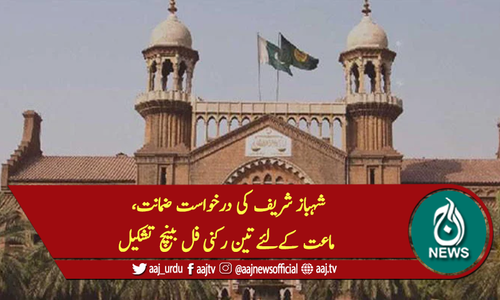 شہباز شریف کی درخواست ضمانت،سماعت کےلئے تین رکنی فل بینچ تشکیل