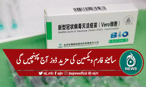 سائینو فارم کی مزید پانچ لاکھ ڈوز آج پہنچیں گی