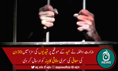 عید کے موقع  پر قیدیوں کی سزا میں 30 دن کی معافی کی سمری ارسال