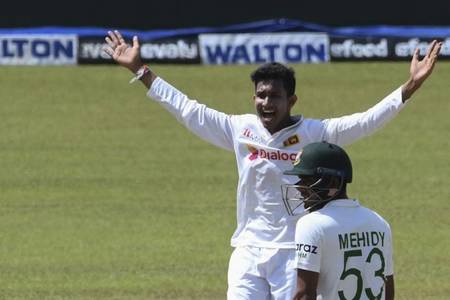 Jayawickrama's 11 debut wickets seal Sri Lanka win over Bangladesh