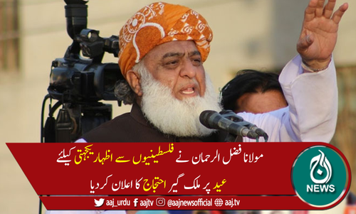 فضل الرحمان کا فلسطینیوں سے اظہاریکجہتی کیلئے عید پر ملک گیر احتجاج کا اعلان