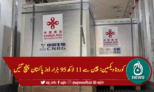 کورونا ویکسین: چین سے 11 لاکھ 95 ہزار ڈوز پاکستان پہنچ گئیں