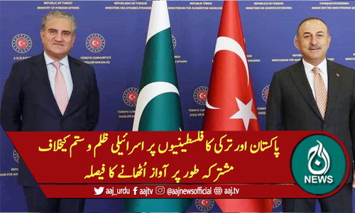 پاکستان اور ترکی کا فلسطینیوں پر اسرائیلی ظلم و ستم کیخلاف مشترکہ طور پر آواز اُٹھانے کا فیصلہ