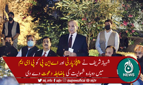 شہبازشریف کی پیپلزپارٹی اور اے این پی کو پی ڈی ایم میں واپسی کی دعوت