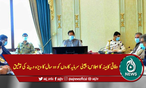 وفاقی کابینہ کا اجلاس: چینی سرمایہ کاروں کو دو سال کا ویزہ دینے کی توثیق