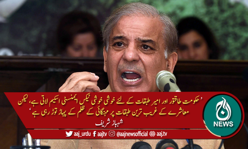 حکومت امیروں کیلئے ایمنسٹی اسکیم اور غریب پر مہنگائی کے پہاڑ توڑ رہی ہے، شہباز شریف