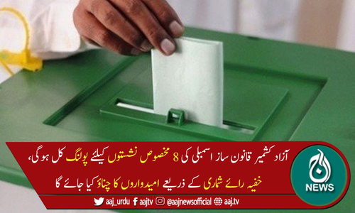 آزادکشمیر قانون ساز اسمبلی کی 8 مخصوص نشستوں کیلئے پولنگ کل ہوگی