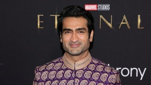 Kumail Nanjiani stuns in a Umar Sayeed sherwani for "Eternals" premiere