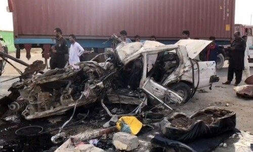 Four of a family killed in accident in Balochistan&rsquo;s Lasbela