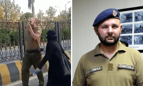 Long march: Cop hailed for exemplary behaviour despite provocation