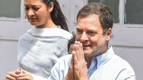 Indian leader Rahul Gandhi hands out peanuts&hellip; literally